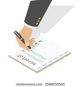 3D Isometric Flat Vector Illustration of To Do List, Work Priority, Task management
