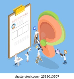 3D Isometric Flat Vector Illustration of Deafness, Loss Of Hearing Leading