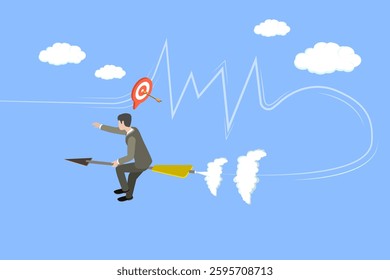 3D Isometric Flat Vector Illustration of Different Way To Reach Target, Time to Changing Direction