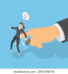 3D Isometric Flat Vector Illustration of Nudge Theory in Business, Boosting Decision-Making And Behavior For Personal Growth In The Workplace