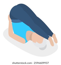 3D Isometric Flat Vector Illustration of Chakra Systems , Collection of Yoga Poses for Women. Item 8