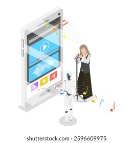 3D Isometric Flat Vector Illustration of Neural Networks, Artificial Intelligence Technology. Item 2