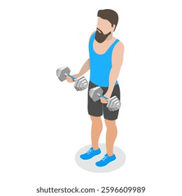 3D Isometric Flat Vector Illustration of Fitness People, Sport Nutrition, Healthy Lifestyle. Item 2