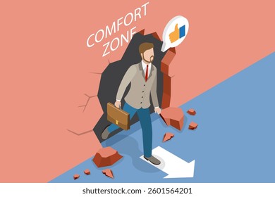 3D Isometric Flat Vector Illustration of Self Improvement, Change and Develop Yourself