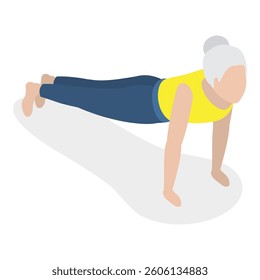 3D Isometric Flat Vector Illustration of Chakra Systems , Collection of Yoga Poses for Women. Item 21
