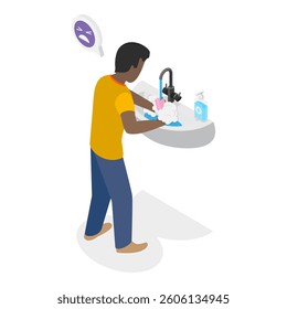 3D Isometric Flat Vector Illustration of Obsessive-compulsive Disorder, OCD. Item 3