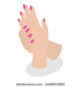3D Isometric Flat Vector Illustration of Manicure Procedure, Nail Beauty Spa. Item 7