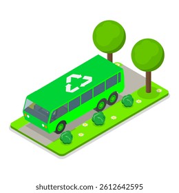 3D Isometric Flat Vector Illustration of Energy Efficiency, Essential Elements of Green City. Item 1