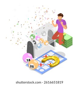 3D Isometric Flat Vector Illustration of Internet Gambling, Online Casino. Item 3