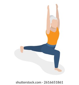 3D Isometric Flat Vector Illustration of Chakra Systems , Collection of Yoga Poses for Women. Item 24