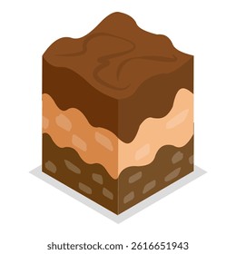 3D Isometric Flat Vector Illustration of Cocoa Natural Ingredients , Organic Cosmetic. Item 1