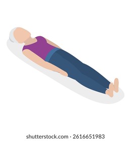 3D Isometric Flat Vector Illustration of Chakra Systems , Collection of Yoga Poses for Women. Item 12
