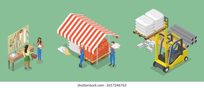 3D Isometric Flat Vector Illustration of Hardware Store, Renovation Retail - Powered by Shutterstock - Get 15% off with code: PIKWIZARD15