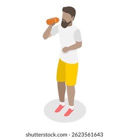 3D Isometric Flat Vector Illustration of Fitness People, Sport Nutrition, Healthy Lifestyle. Item 7