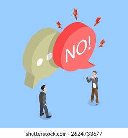 3D Isometric Flat Vector Illustration of Learn To Say No, Time Management Concept