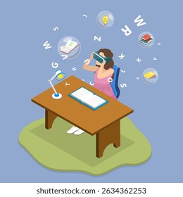 3D Isometric Flat Vector Illustration of Learning With Virtual Reality, Students Astonished by VR Headset Experience - Powered by Shutterstock - Get 15% off with code: PIKWIZARD15