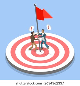 3D Isometric Flat Vector Illustration of Goal or Focus Marketing, Identify Marketing Goals And Target Points