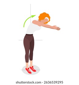 3D Isometric Flat Vector Illustration of Spine Movements, Movement and Action for Spinae Muscles Health. Item 2