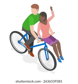 3D Isometric Flat Vector Illustration of Healthy And Active Lifestyle, Summer Break Activity. Item 4