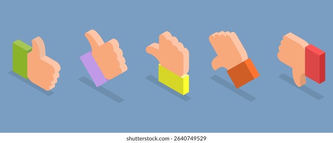 3D Isometric Flat Vector Illustration of Mood Tracker, Feedback Survey