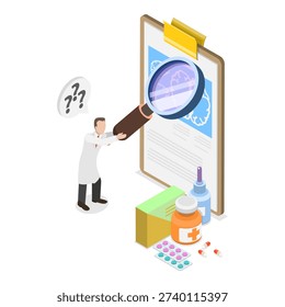 3D Isometric Flat Vector Illustration of Brain Neurological Health, Concept Of Research In Neurology Science. Item 1