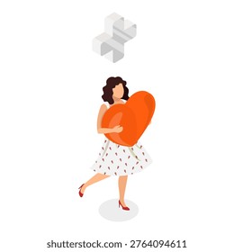 3D Isometric Flat Vector Illustration of Harmony and Relaxation, Benefits And Positive Aspects Of Transcendental Meditation. Item 1