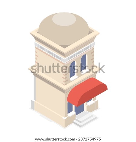 3D Isometric Flat Vector Illustration of Eastern Bazaar. Item 6
