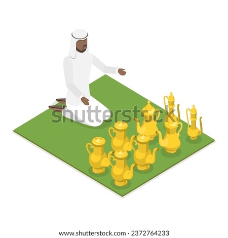 3D Isometric Flat Vector Illustration of Eastern Bazaar. Item 4