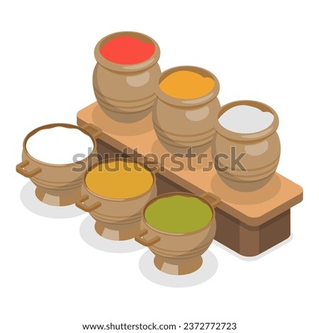 3D Isometric Flat Vector Illustration of Eastern Bazaar. Item 1