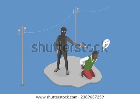 3D Isometric Flat Vector Illustration of Killer