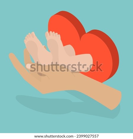 3D Isometric Flat Vector Illustration of Motherhood And Child Care