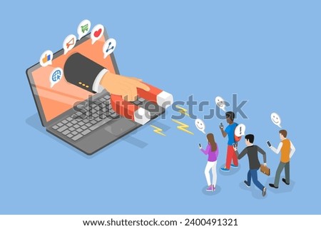 3D Isometric Flat Vector Illustration of Digital Marketing