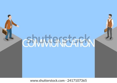 3D Isometric Flat Vector Illustration of Importance Of Comunication, Business Cooperation