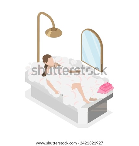 3D Isometric Flat Vector Illustration of Home Relax And Rest, Take Time to Chill. Item 4
