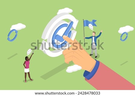 3D Isometric Flat Vector Illustration of Restart, Fresh Start, New Business Cycle