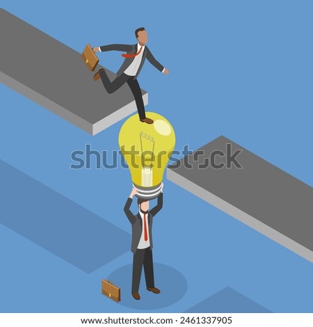 3D Isometric Flat Vector Illustration of Business Support And Teamwork, Overcoming Difficulties