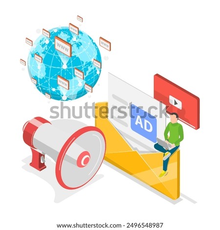 3D Isometric Flat Vector Illustration of Positive PR, Public Relations Strategies. Item 2