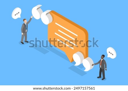 3D Isometric Flat Vector Illustration of Quote, Symbolic Citation Text