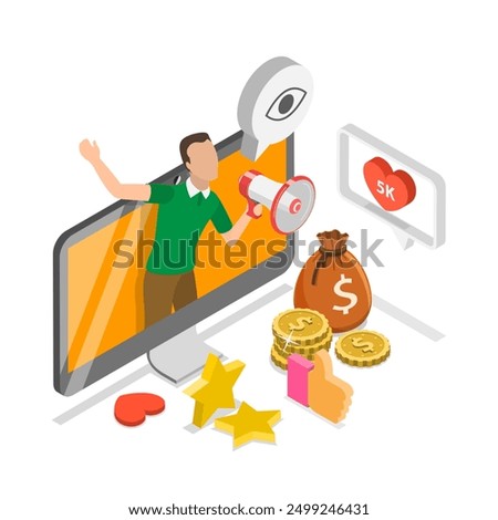 3D Isometric Flat Vector Illustration of Positive PR, Public Relations Strategies. Item 3