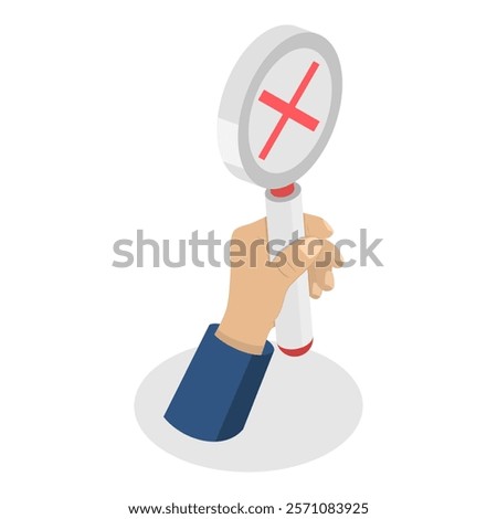 3D Isometric Flat Vector Illustration of Wrong And Right, Signs with Cross and Checkmark. Item 2