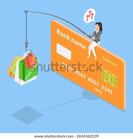 3D Isometric Flat Vector Illustration of Marketing and Consumerism, Digital Financial Transactions