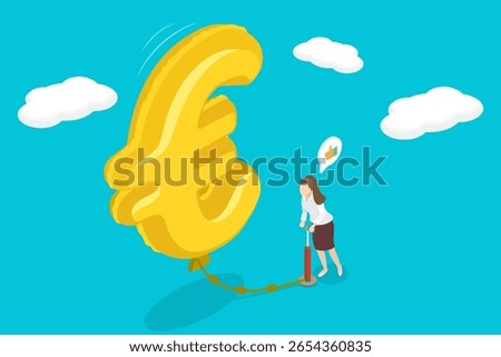 3D Isometric Flat Vector Illustration of Euro Growth, Enhancing Business To Succeed
