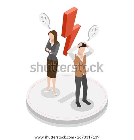 3D Isometric Flat Vector Illustration of Mediation, Resolving Conflicts Through Mediator. Item 3