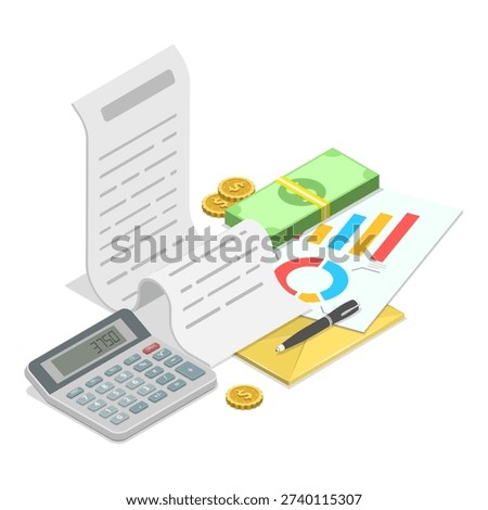 3D Isometric Flat Vector Illustration of Registration Of Claim, Insurance Reimbursement. Item 3