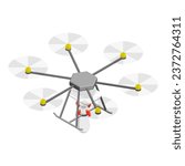 3D Isometric Flat Vector Set of Military Drones. Item 3