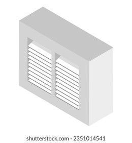 Juego de vectores planos isométricos 3D de elementos del sistema de conducto de aire, ventilación, refrigeración y limpieza. Tema 4