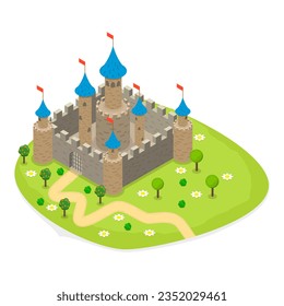 3D Isometric Flat Vector Set of Fairytale Characters and Items, Medieval Kingdom Objects Collection. Item 9