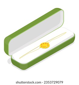 3D Isometric Flat Vector Set of Jewelry Boxs, Product Packing. Item 1