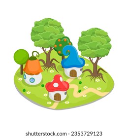 3D Isometric Flat Vector Set of Fairytale Characters and Items, Medieval Kingdom Objects Collection. Item 8