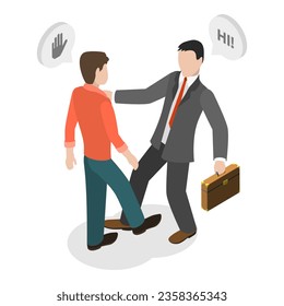 3D Isometric Flat Vector Set of Safe Greeting. Item 1